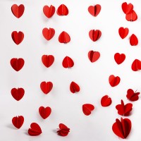 Гирлянда-подвеска Сердца, Красный, 200 см
