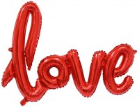Шар (41''/104 см) Фигура, Надпись "Love", Красный, 1 шт.
