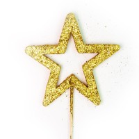 Фигура из пенопласта, Звезда, Контур, Золото, Металлик, 10 см, 1 шт.