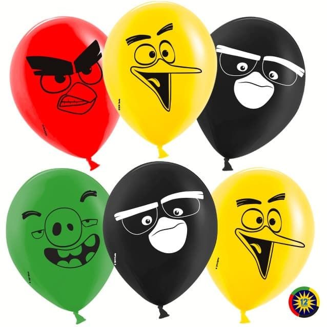 Шар (12''/30 см) Angry Birds, Ассорти, пастель, 2 ст, 50 шт.