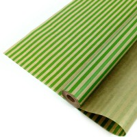 Упаковочная бумага Крафт 40гр (0,72 х 10 м) Полосы, Зеленый, 1 шт