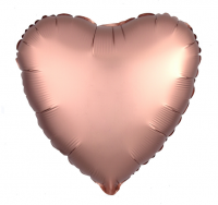 Шар (18''/46 см) Сердце, Розовое Золото, Сатин, 1 шт.