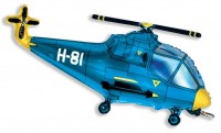 Шар (17''/43 см) Мини-фигура, Вертолет, Синий, 1 шт.