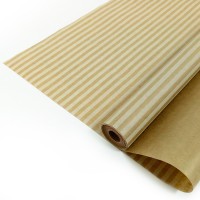 Упаковочная бумага Крафт 40гр (0,72 х 10 м) Полосы, Бежевый, 1 шт