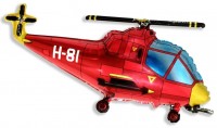 Шар (17''/43 см) Мини-фигура, Вертолет, Красный, 1 шт.