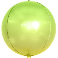 Шар (24''/61 см) Сфера 3D, Светло-зеленый, Градиент, 1 шт.