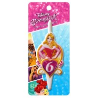 Свеча Цифра 6, Принцесса Диснея, 7 см, 1 шт.
