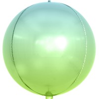 Шар (24''/61 см) Сфера 3D, Светло-зеленый/Голубой, Градиент, 1 шт.