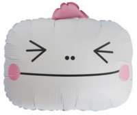 Шар (20''/51 см) Фигура, Голова Квадрат, Белый, 1 шт.