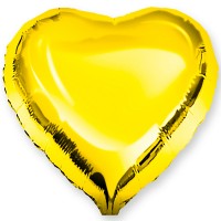 Шар с клапаном (10''/25 см) Мини-сердце, Золото, 1 шт.