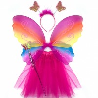 Набор Фея (юбка, крылья, ободок, волшебная палочка), Разноцветный