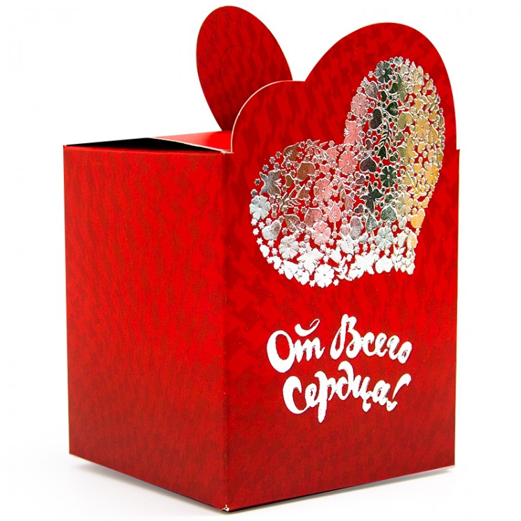 Коробка подарочная, От Всего Сердца!, Красный,  5 шт