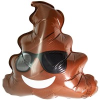 Шар (9''/23 см) Мини-фигура, Смайл Эмоции (Шоколадное мороженое в очках) , Коричневый, 1 шт.