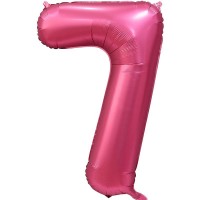Шар (34''/86 см) Цифра, 7, Бордовый, Сатин, в упаковке 1 шт.
