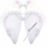 Набор Ангел (крылья, ободок, волшебная палочка), Белый
