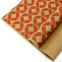Упаковочная бумага Крафт 70гр (0,72 х 10 м) Ромбы, Красный, 1 шт