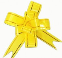 Бант Бабочка с золотой полосой Желтый (4''/10 см), 10 шт.