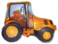 Шар (12''/30 см) Мини-фигура, Трактор, Оранжевый, 1 шт.