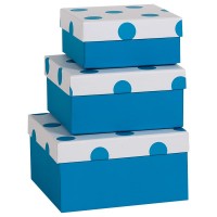Набор коробок 3 в 1, Синие точки