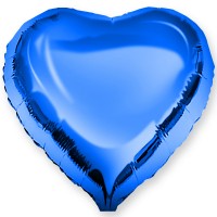 Шар с клапаном (10''/25 см) Мини-сердце, Синий, 1 шт.