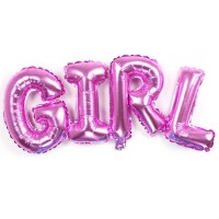 Шар (44''/112 см) Фигура, Надпись "Girl", Розовый, 1 шт.