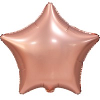 Шар (18''/46 см) Звезда, Розовое Золото, Сатин, в упаковке 5 шт.