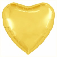 Шар (18''/46 см) Сердце, Желтый, 1 шт.