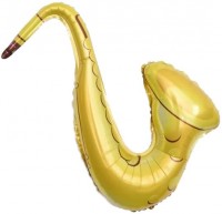 Шар (28''/71 см) Фигура, Саксофон, Золото, 1 шт.