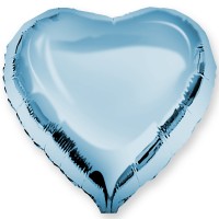 Шар с клапаном (10''/25 см) Мини-сердце, Светло-голубой, 1 шт.