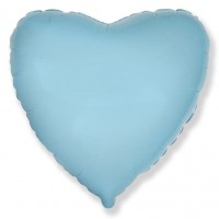 Шар (32''/81 см) Сердце, Голубой, 1 шт.