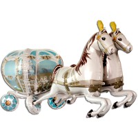 Шар (75''/191 см) Фигура, Свадебная карета 4D, 1 шт.