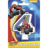 Свеча Цифра 4, Вспыш, 8 см