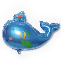 Шар (33''/84 см) Фигура, Кит (мальчик), Голубой, 1 шт.
