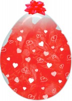 Шар для упаковки (18''/46 см) Сердца, Прозрачный (390), кристалл, 5 ст, 25 шт.