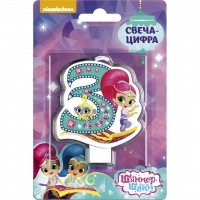 Свеча Цифра 3, Шиммер и Шайн, 8 см