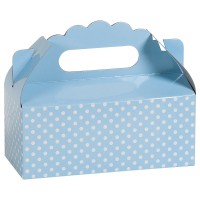 Коробка для пирожных, Белые точки, Голубой, 10 шт