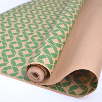 Упаковочная бумага Крафт 70гр (0,72 х 10 м) Ромбы, Зеленый, 1 шт